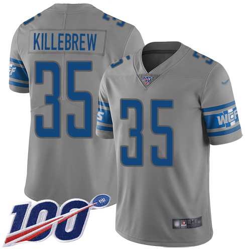 Detroit Lions Limited Gray Men Miles Killebrew Jersey NFL Football #35 100th Season Inverted Legend->youth nfl jersey->Youth Jersey